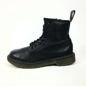 Dr Martens Delaney Black Leather Boots Kids Size 2